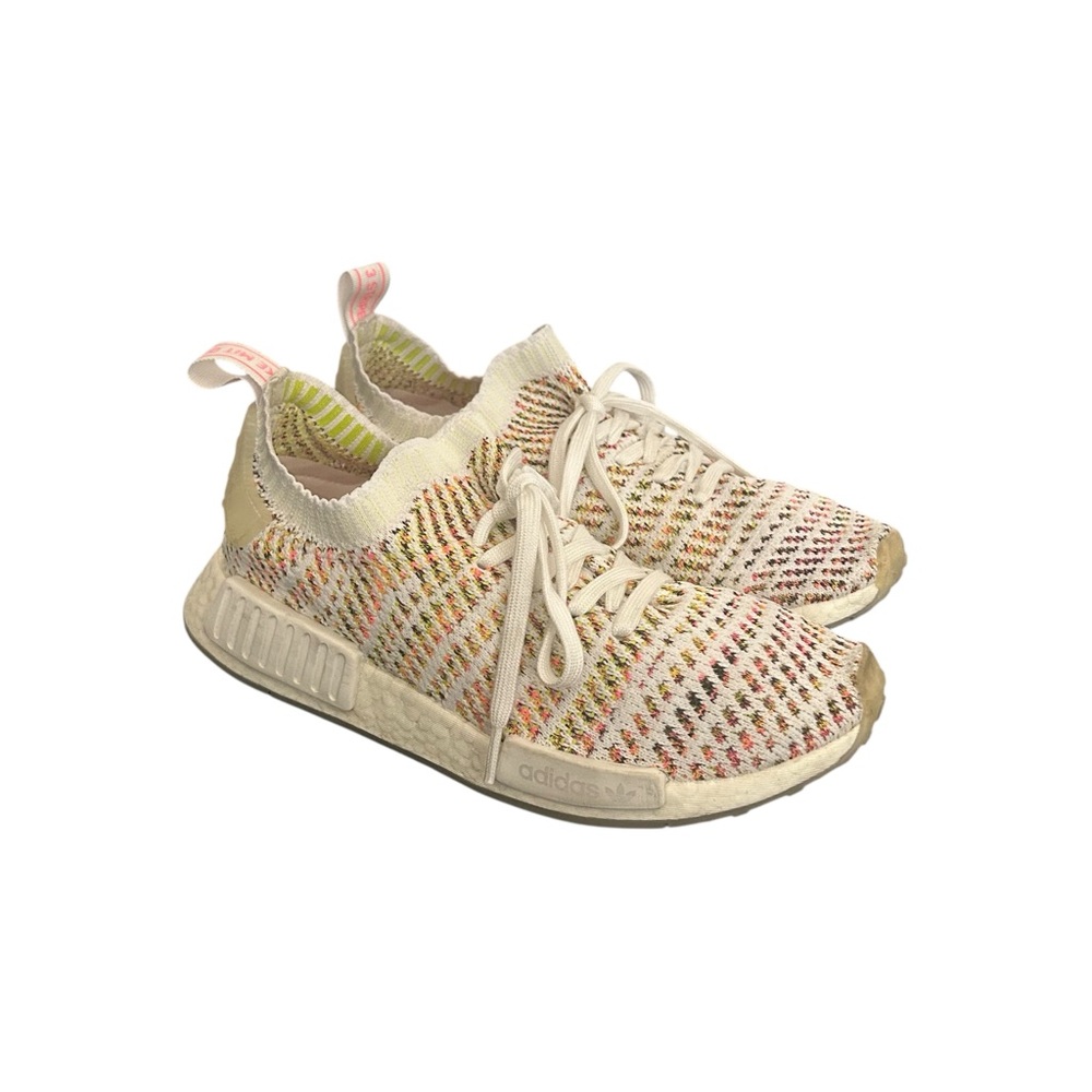 Adidas Women’s NMD R1 Primeknit B43838 White Multicolor Sneakers Size 8